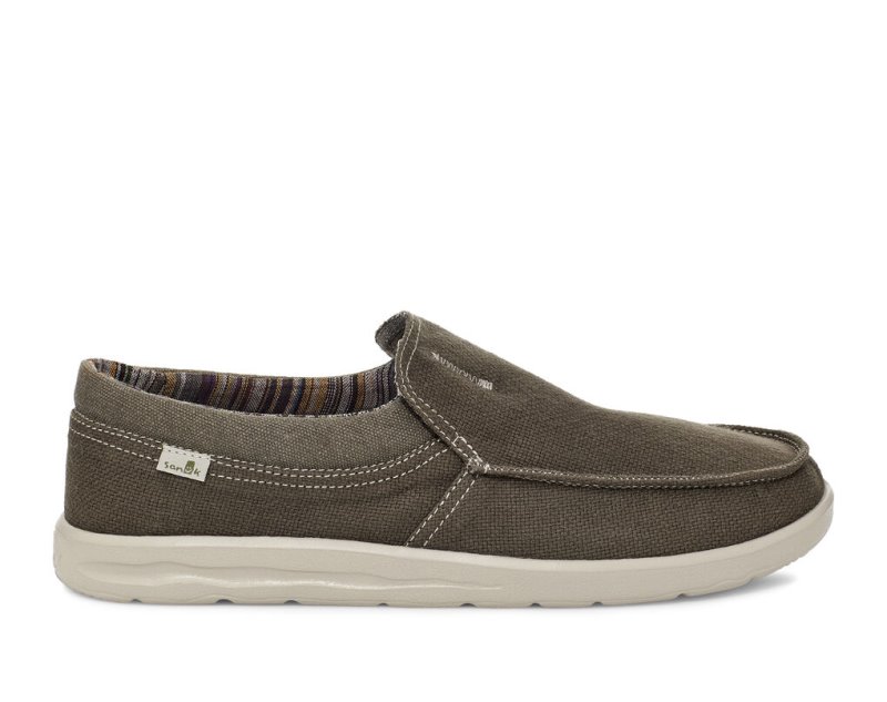 Sanuk Hi Bro Lite Hemp Slip On Earth Men\'s Sidewalk Surfers Grey | Canada 228LIS